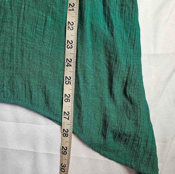 Zac & Rachel Womans Green V-neck Open Sleeve Lightweight Blouse Size 1X - Picture 9 of 11
